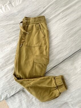 Olive Green Cargo Sweatpants